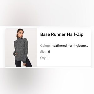 Lululemon wool-blend Base Runners half zip - herringbone - women’s 6